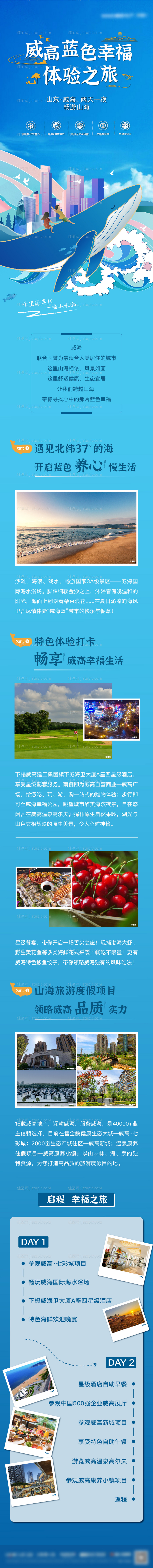 地产品牌旅游海洋流程攻略记录长图-源文件