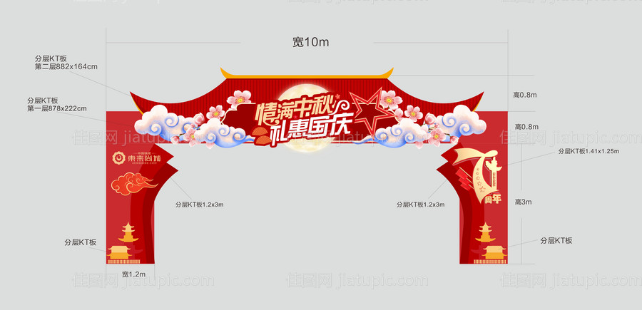 国庆中秋龙门架门头-源文件