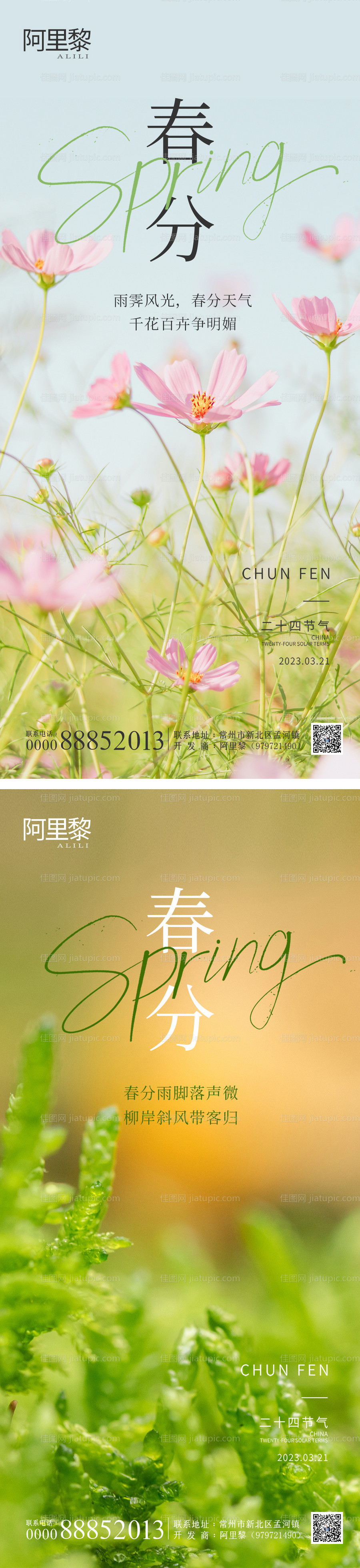 地产春分节气海报-源文件