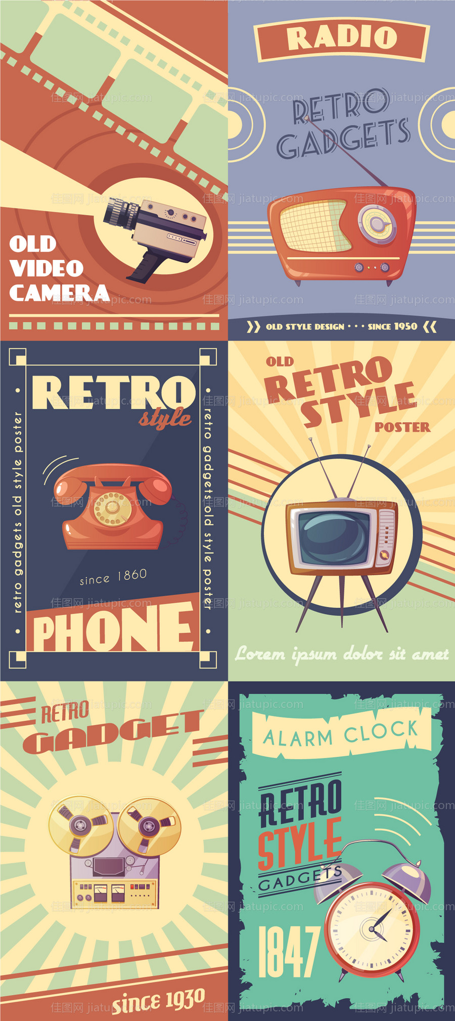 复古风素材（EPS用AI打开）-源文件