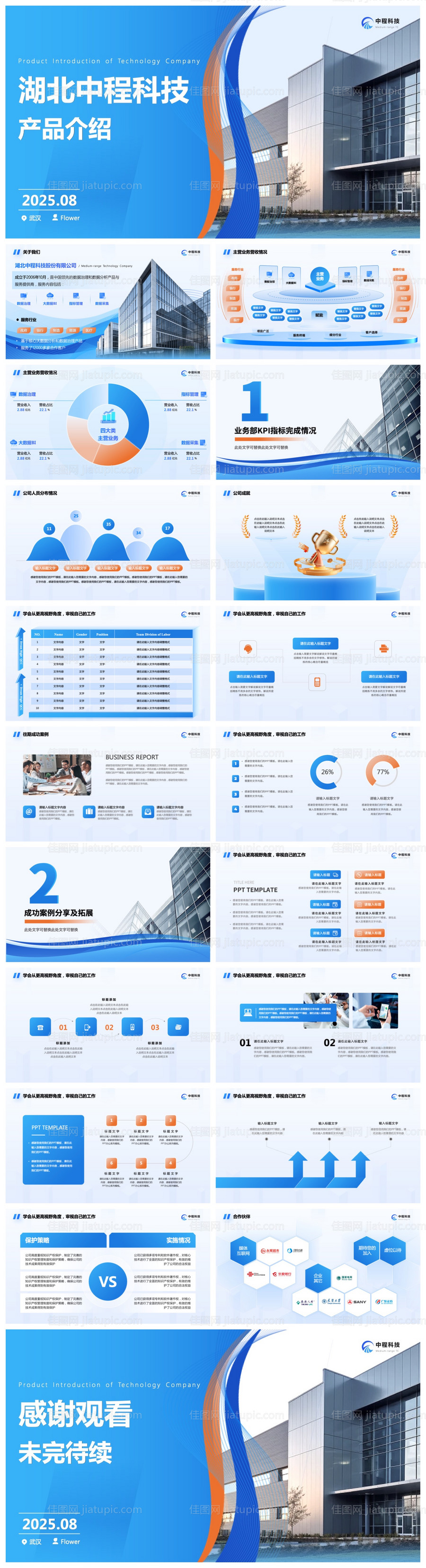 企业商务科技蓝色宣传ppt-源文件