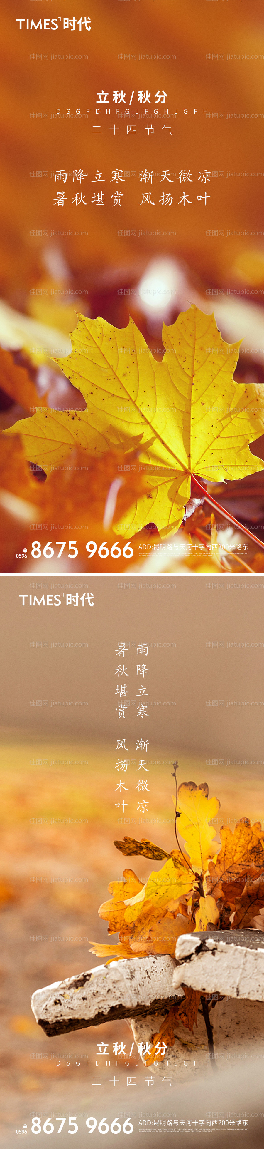 立秋秋分系列海报-源文件