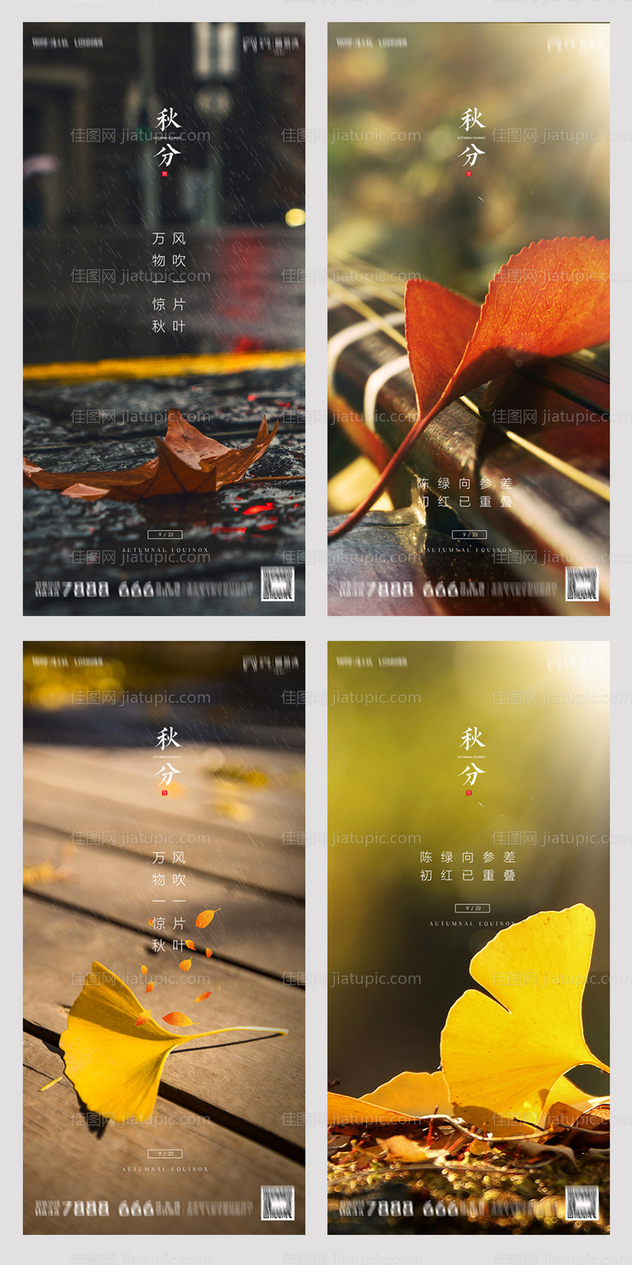地产秋分节气系列海报-源文件