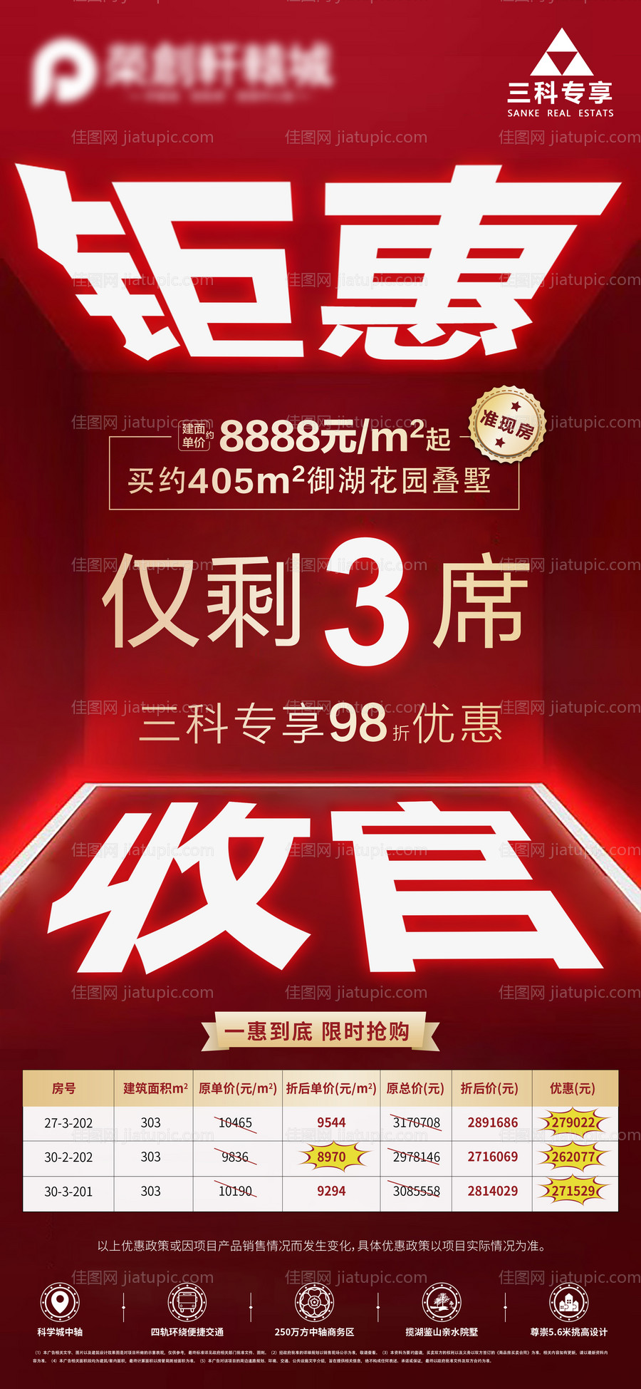 地产红色创意特价房海报-源文件