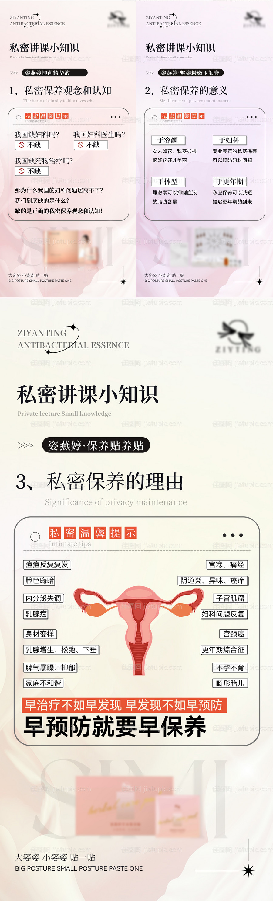 女性私护健康知识宣传系列海报-源文件