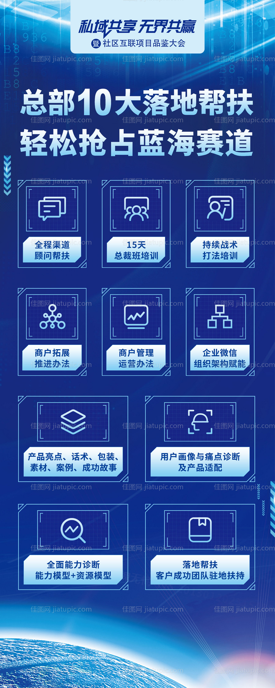 蓝色科技易拉宝-源文件