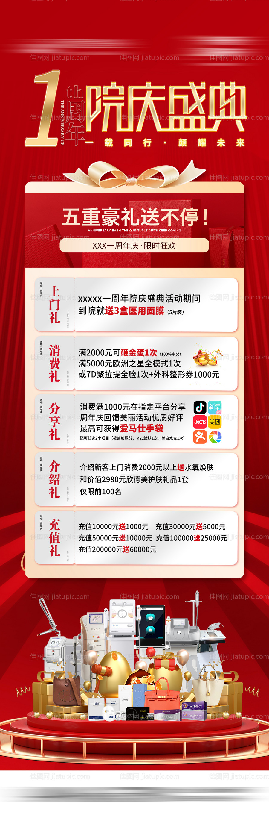 1周年庆五大豪礼海报-源文件