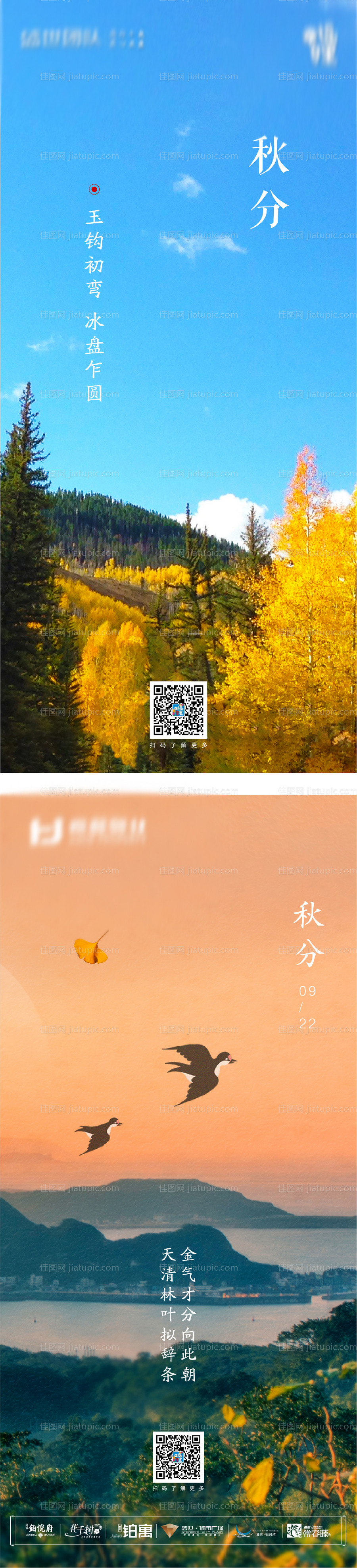 秋分节气海报系列-源文件