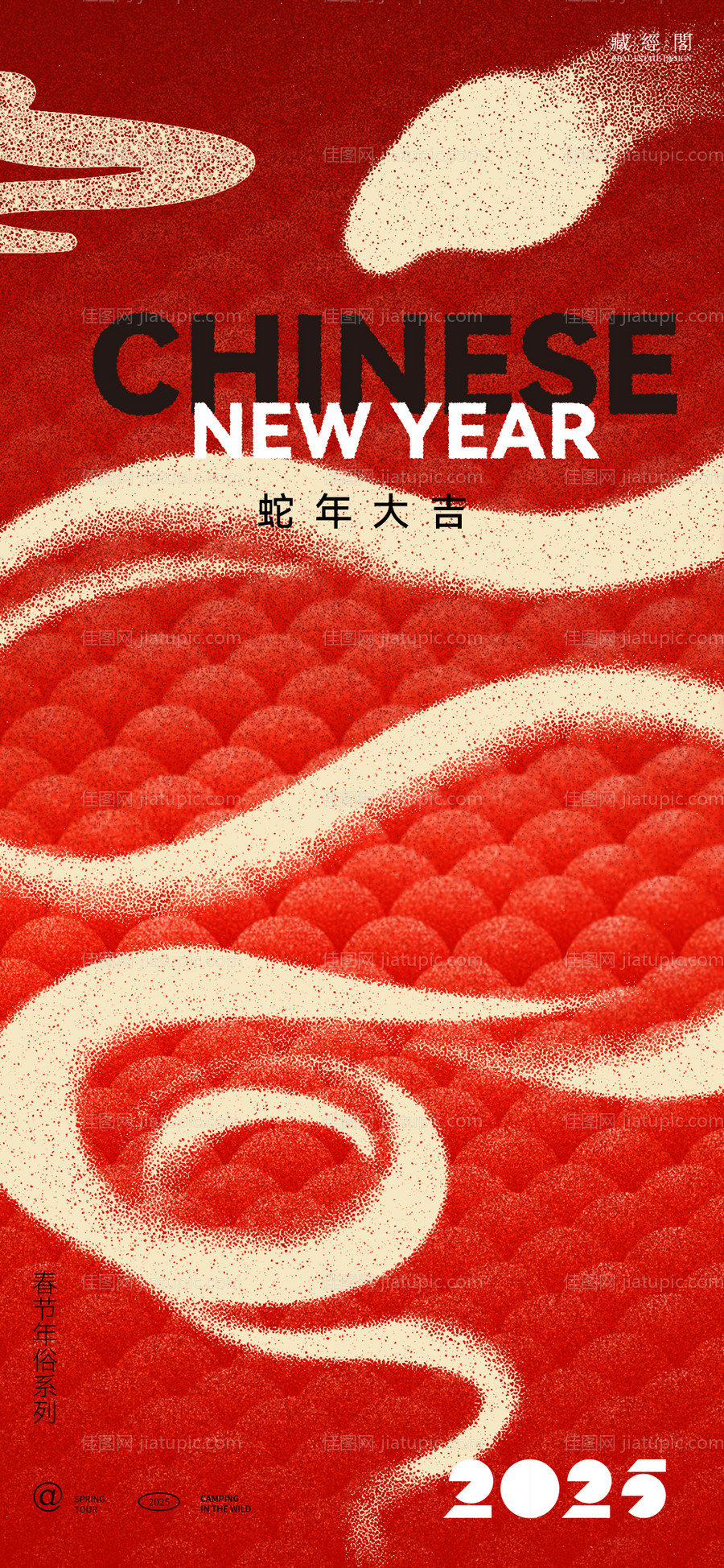 鳞片蛇年艺术海报-源文件