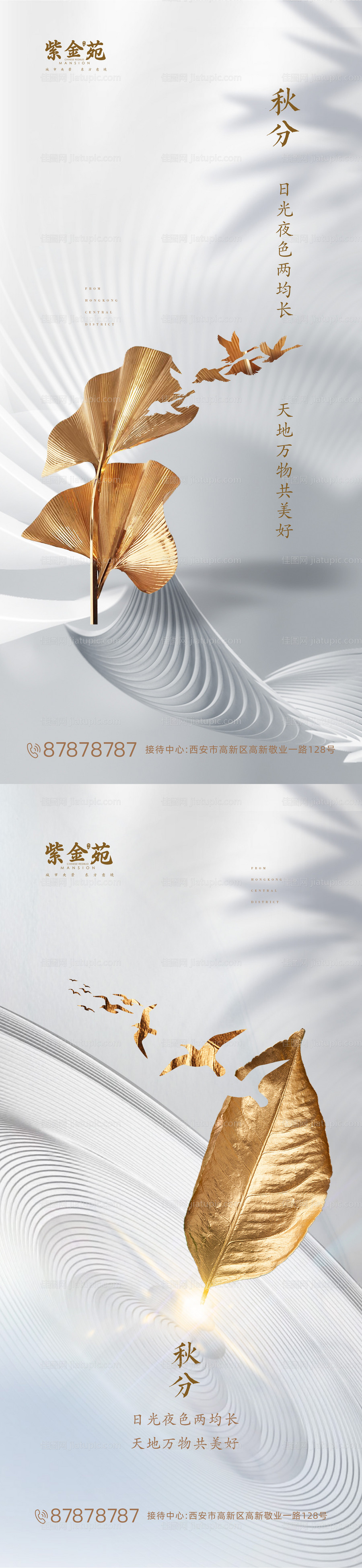 秋分节气移动端海报-源文件