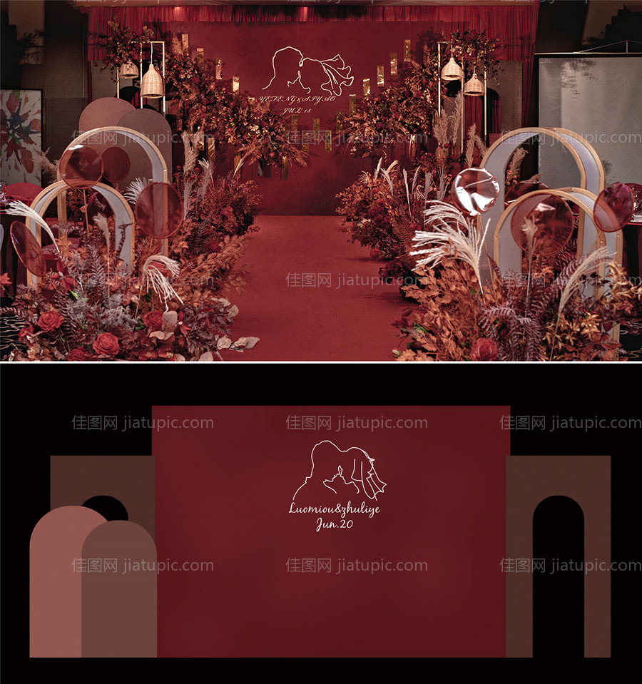 婚礼舞台活动展板-源文件