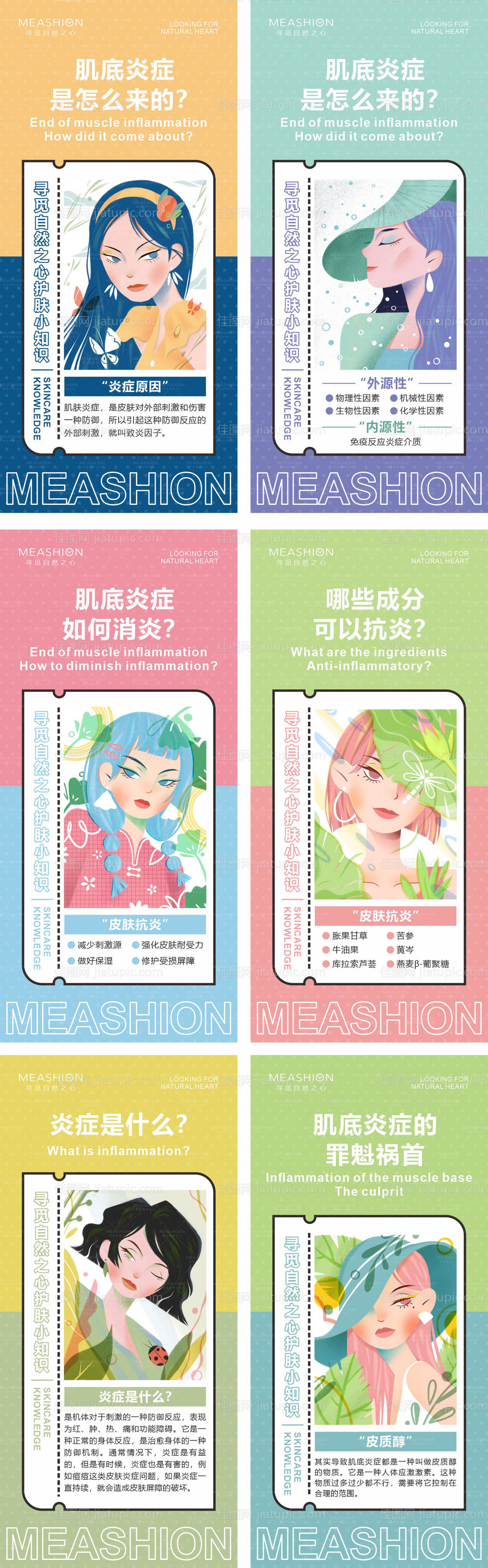 妇科炎症护肤知识插画海报-源文件