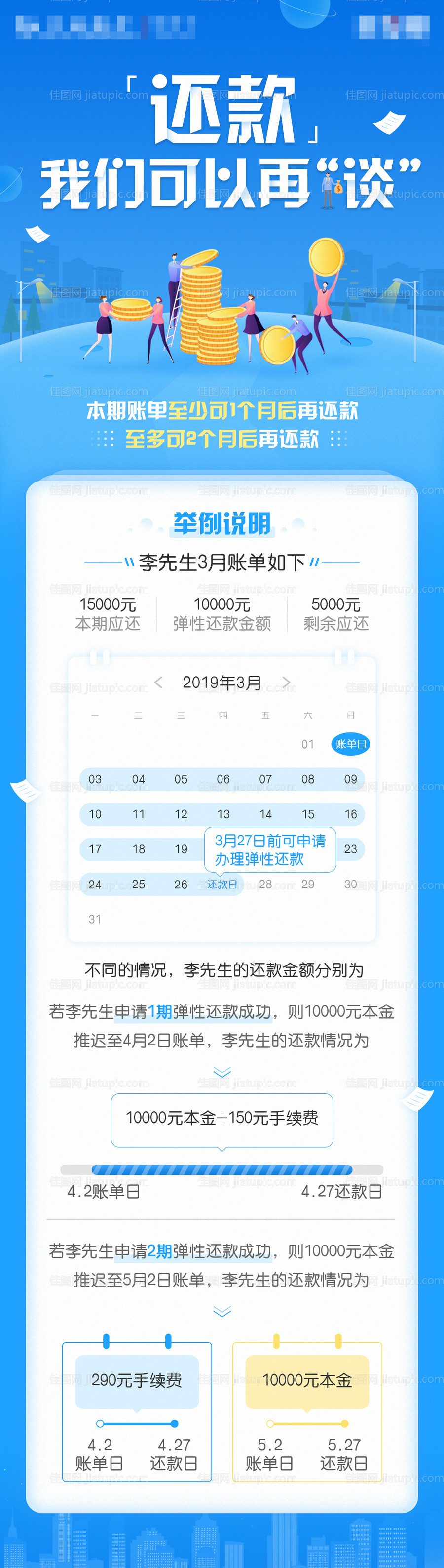 银行还款账单公众号推广长图海报设计-源文件