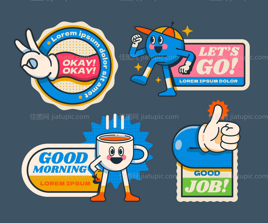 手势点赞插画手举牌-源文件