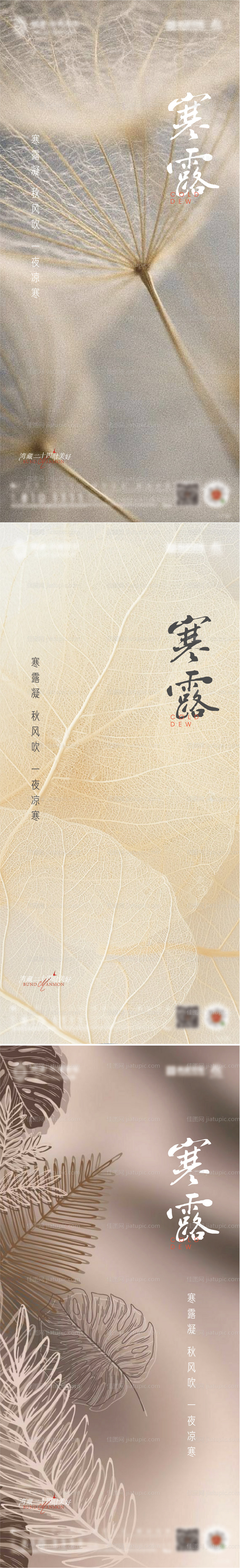 寒露霜降节气意境系列海报-源文件