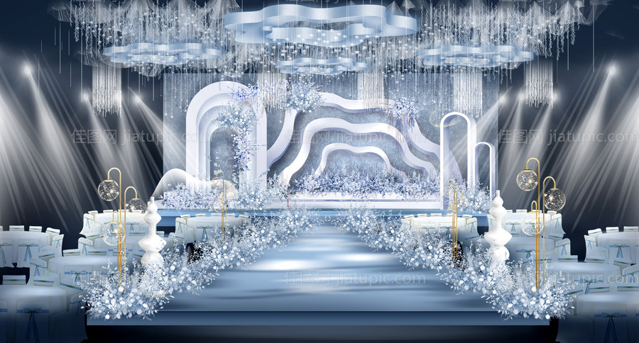 高端婚礼效果图布置-源文件