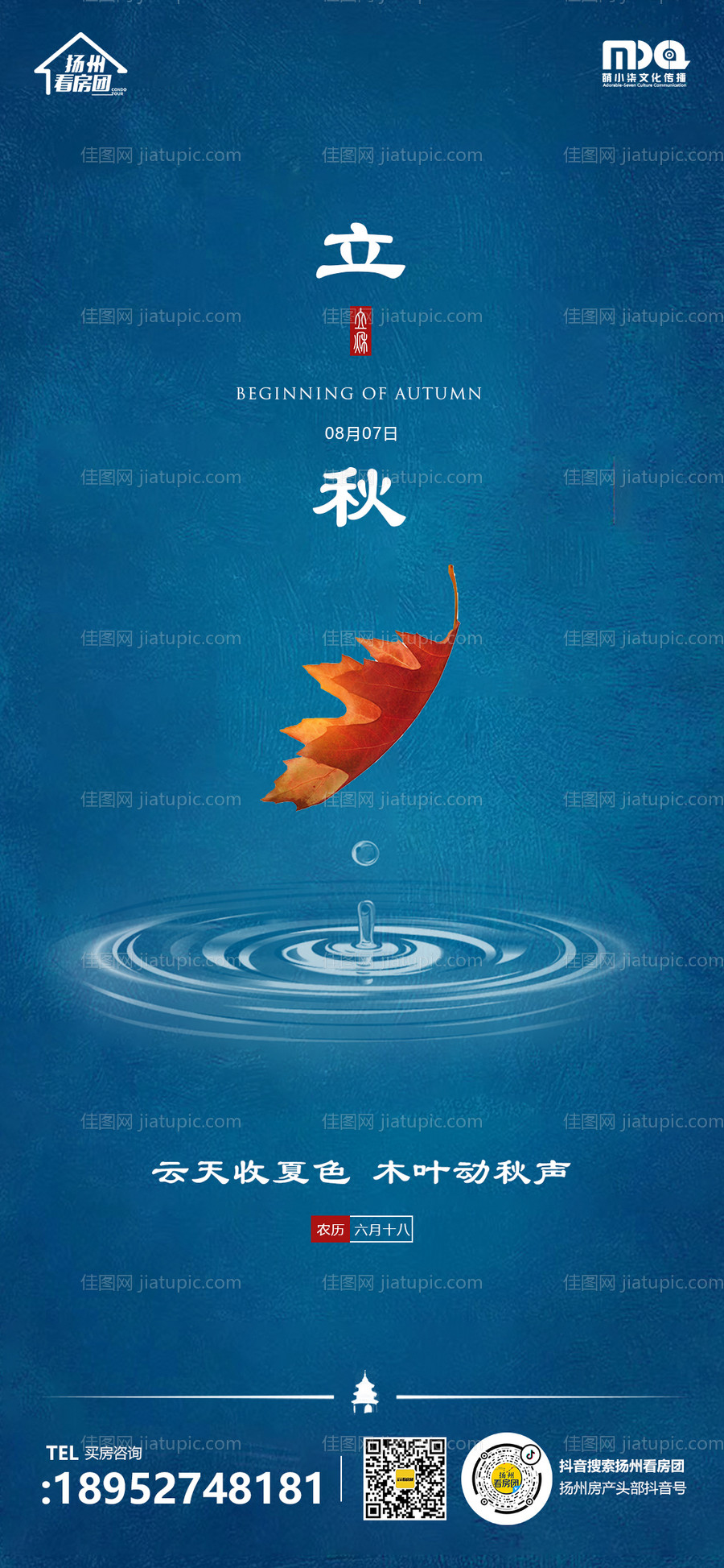 立秋节气海报-源文件