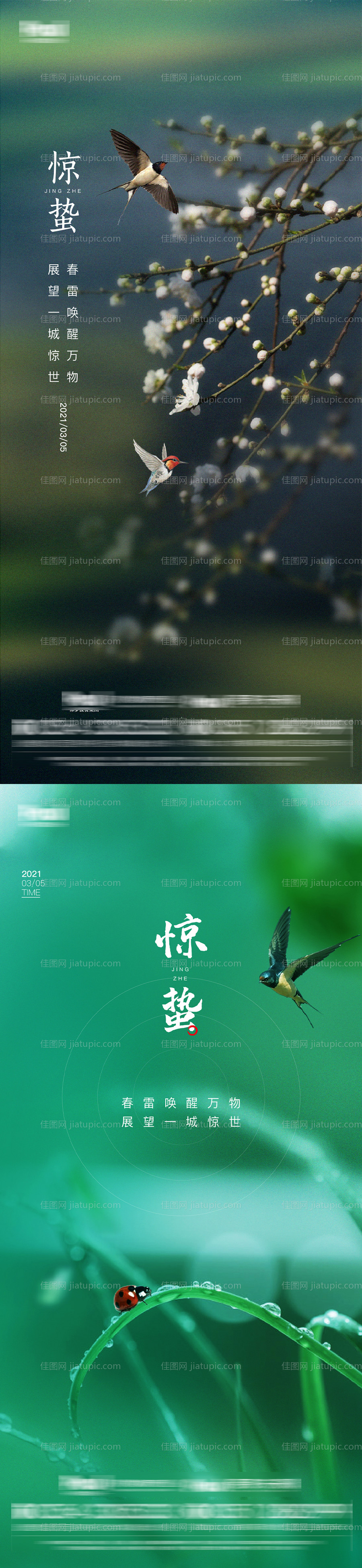 地产惊蛰节气海报-源文件