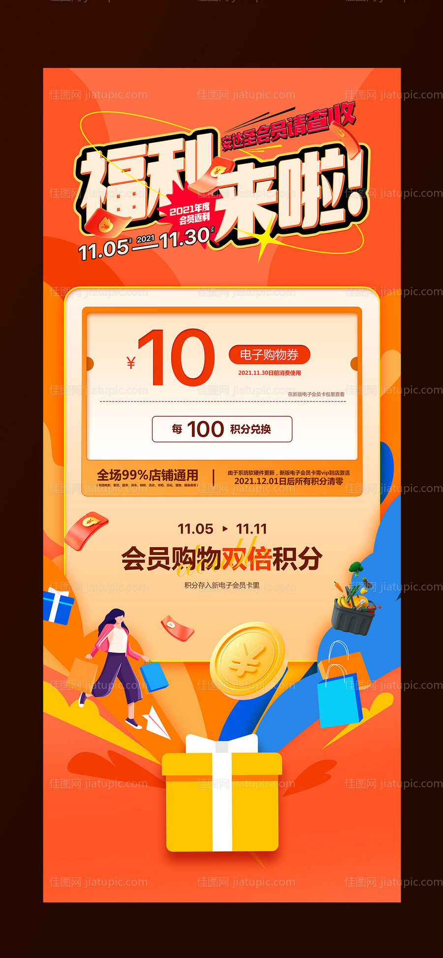 会员福利积分海报-源文件