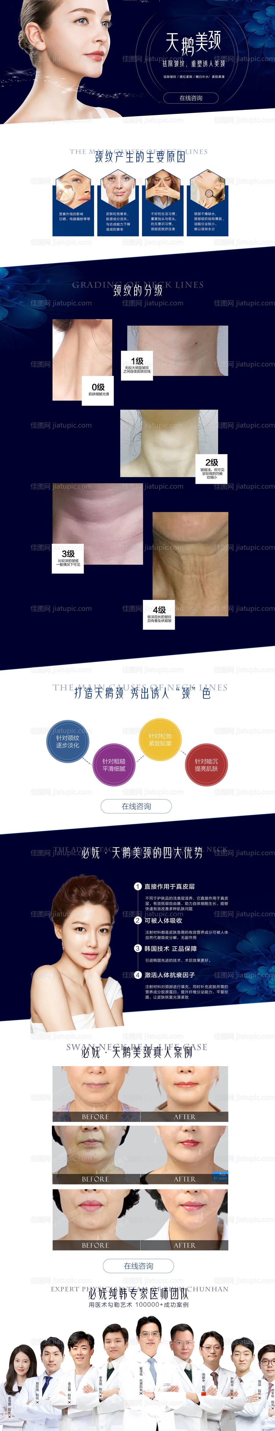 医美天鹅美颈网站长图专题设计-源文件