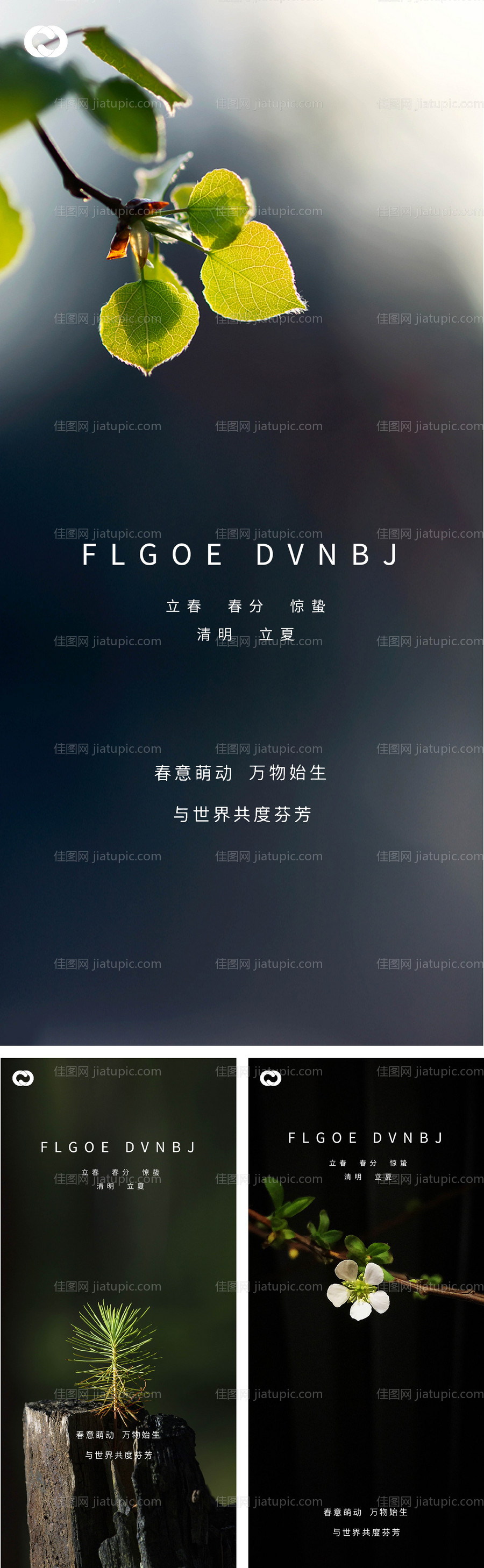 立春春分惊蛰清明立夏夏至系列海报-源文件