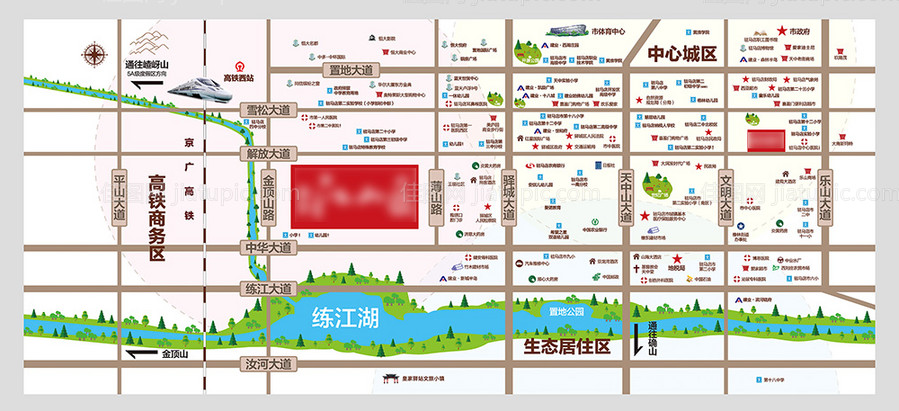 房地产区位图广告展板-源文件