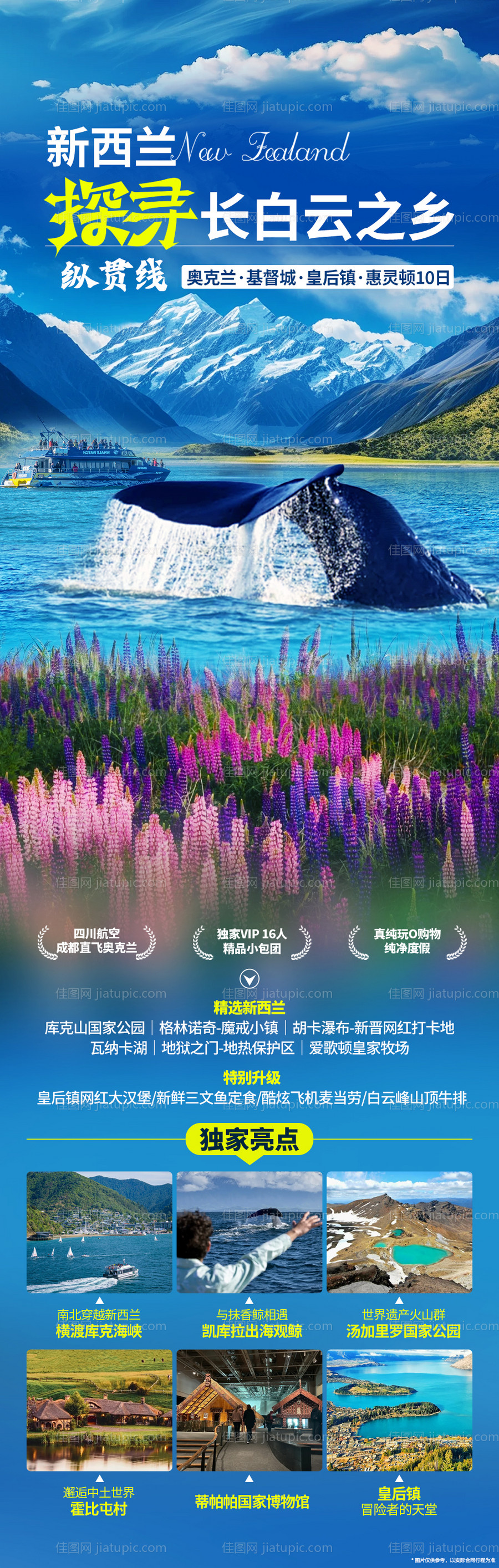 新西兰旅游纵贯线旅游海报-源文件