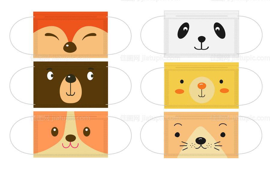 动物口罩印花-源文件