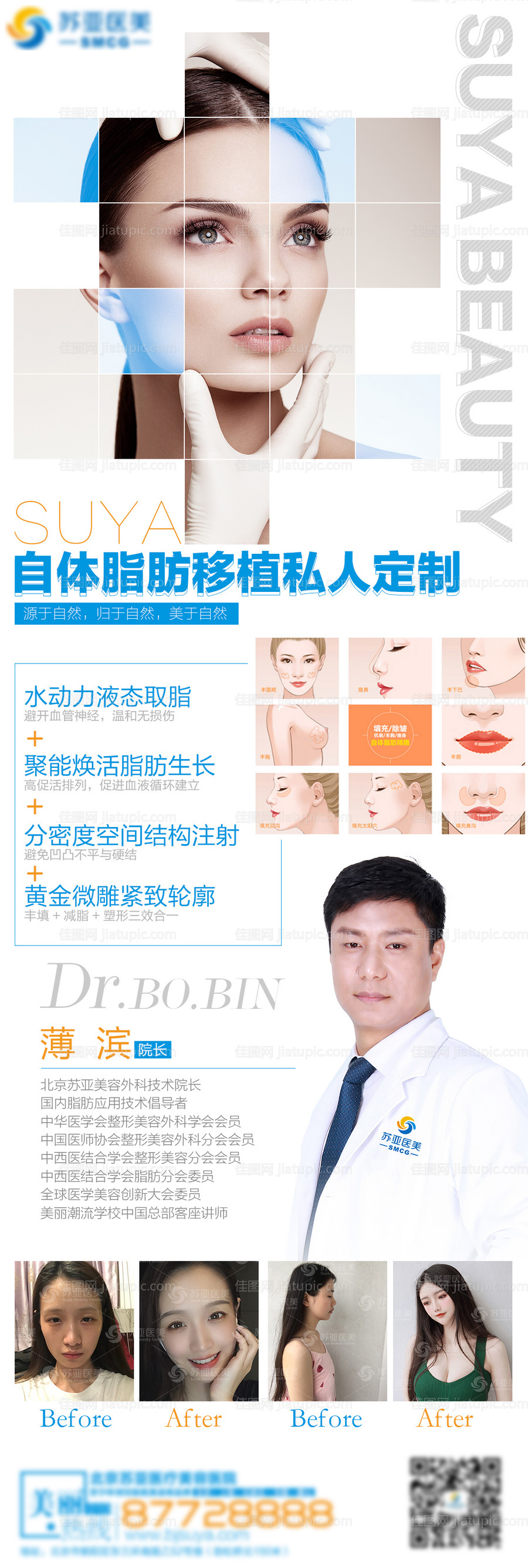 医美整形美容脂肪填充人物专家创意海报-源文件