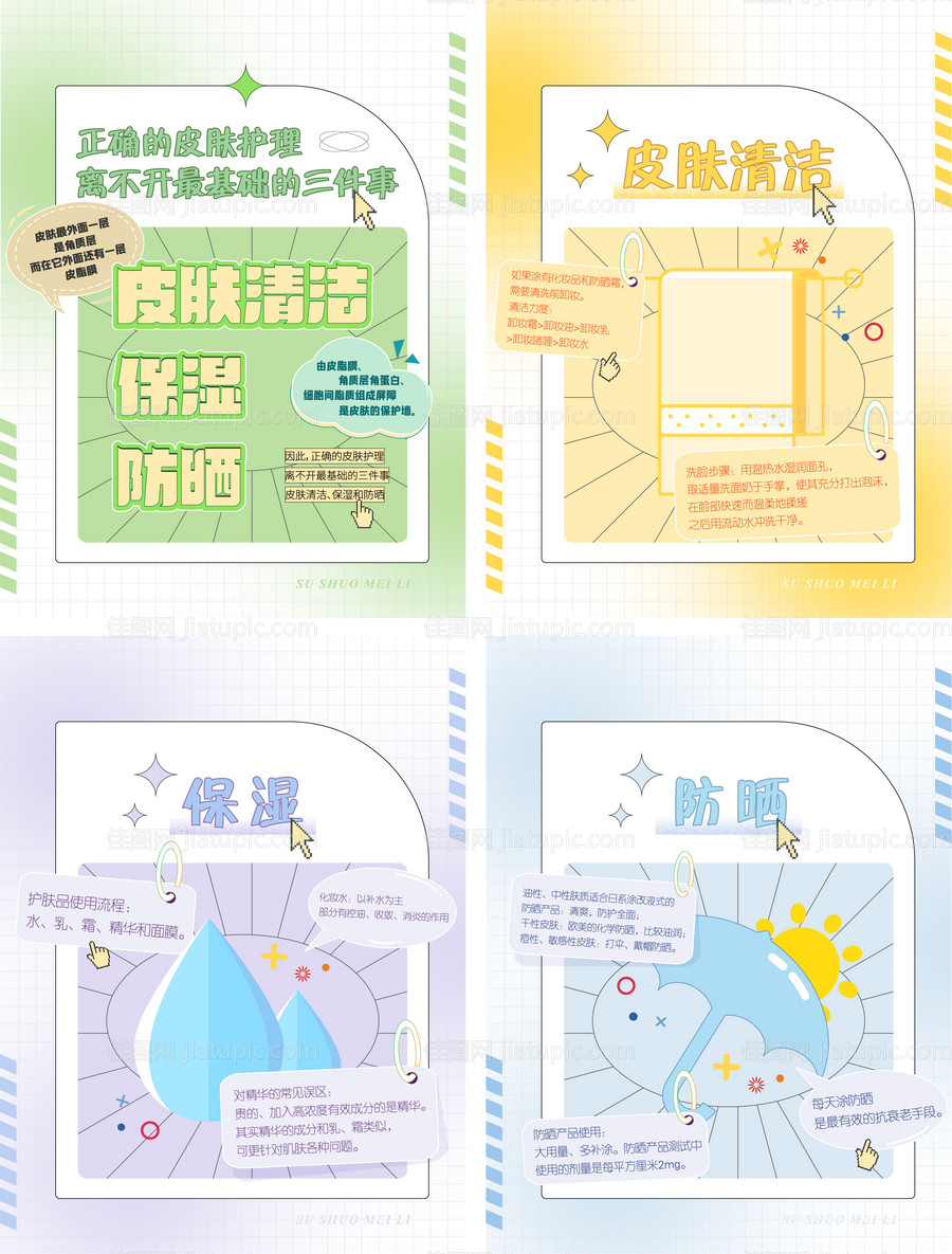 美妆护肤小知识系列海报-源文件