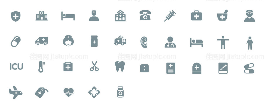 医疗健康线性ICON图标设计-源文件