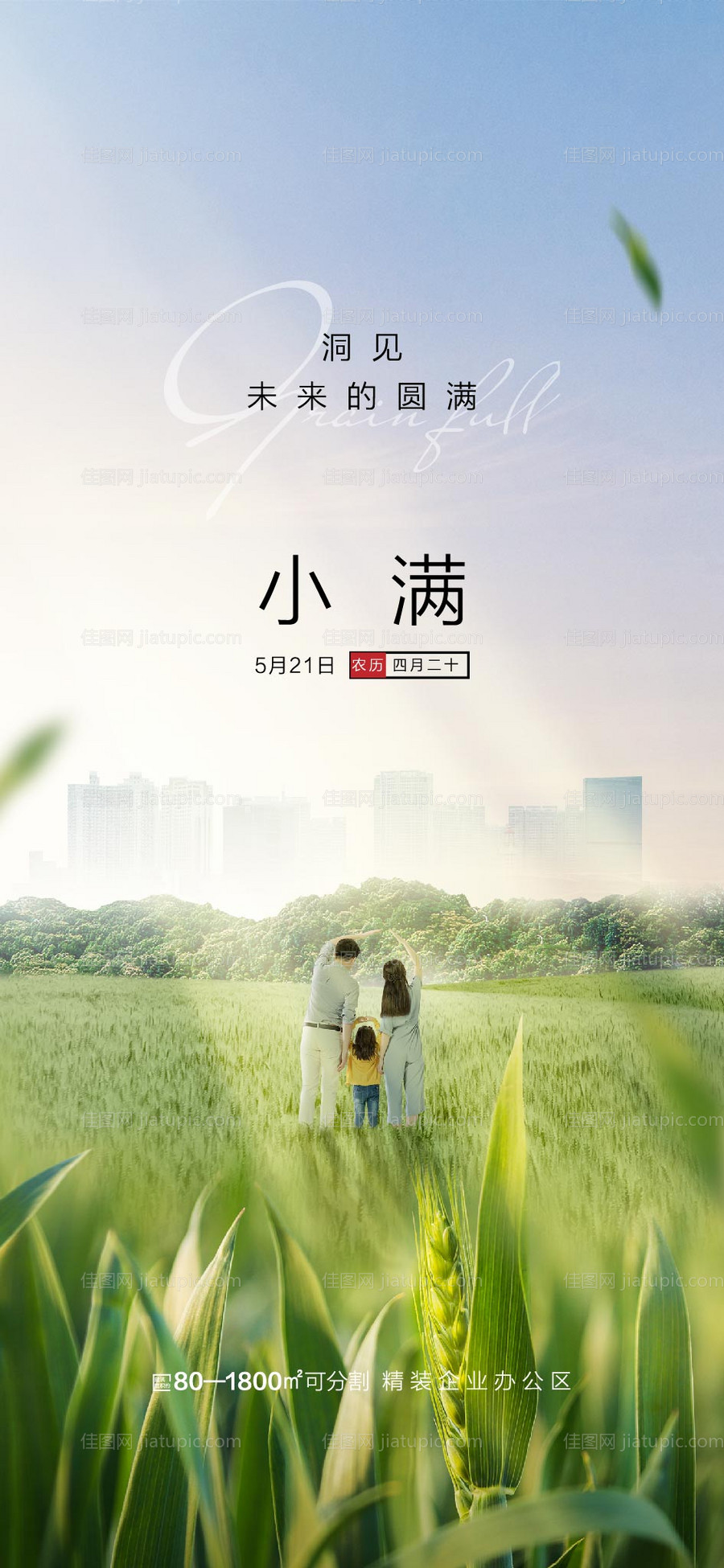 小满节气微信海报-源文件