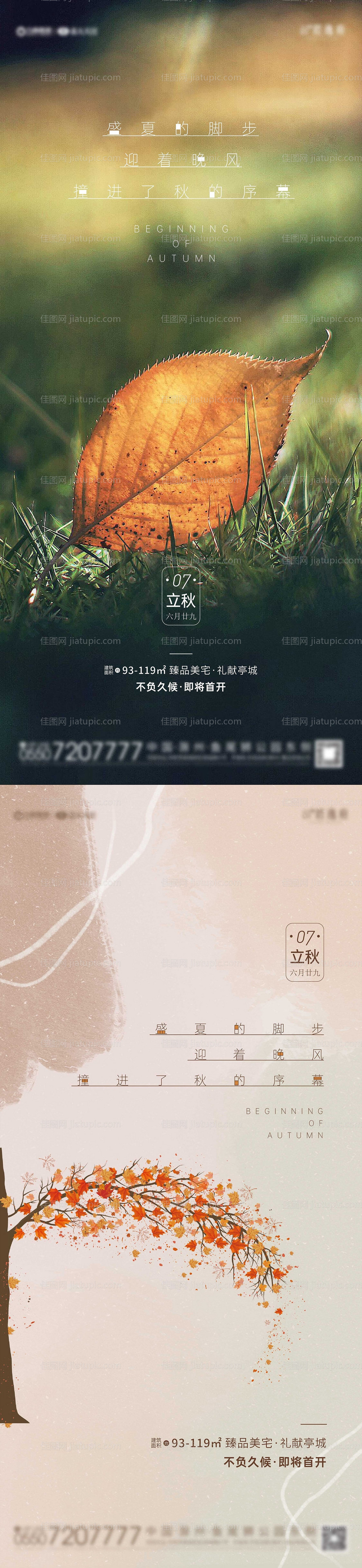 立秋节气宣传海报-源文件