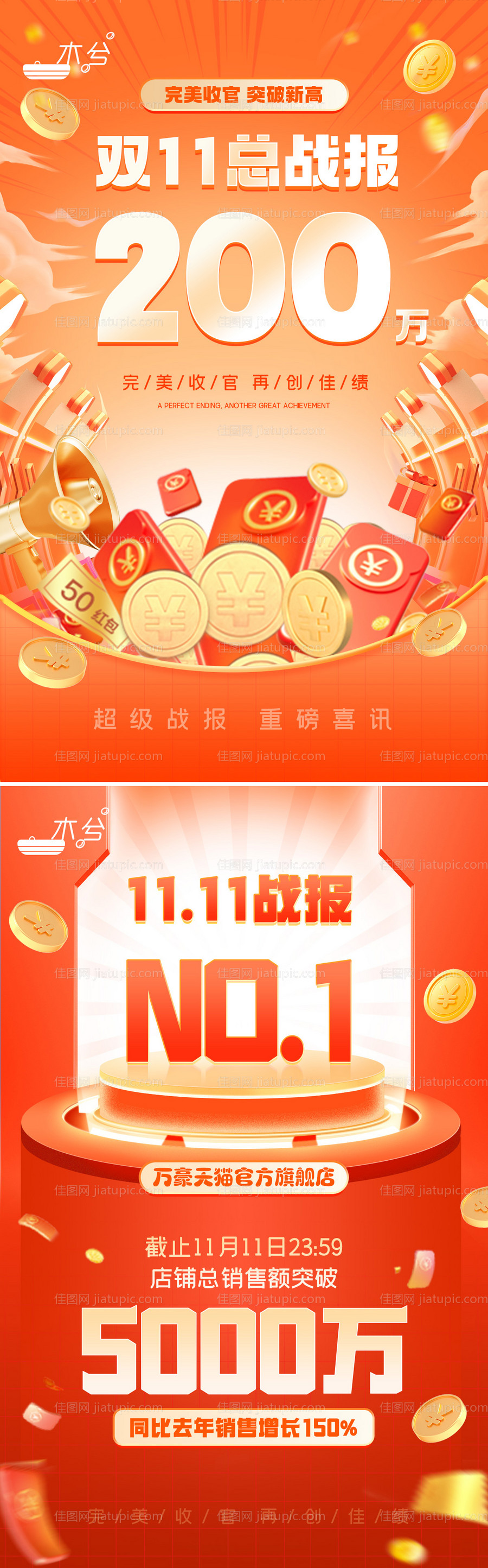 双十一战报海报-源文件