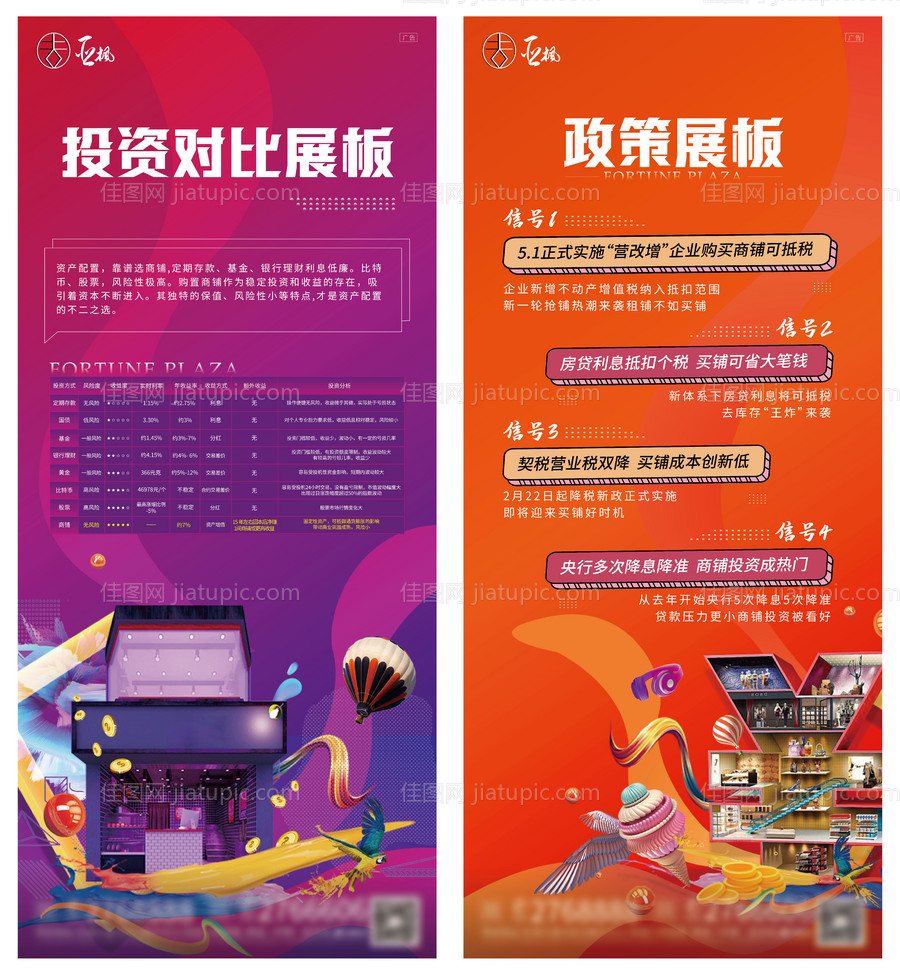 商铺投资卖点展架-源文件