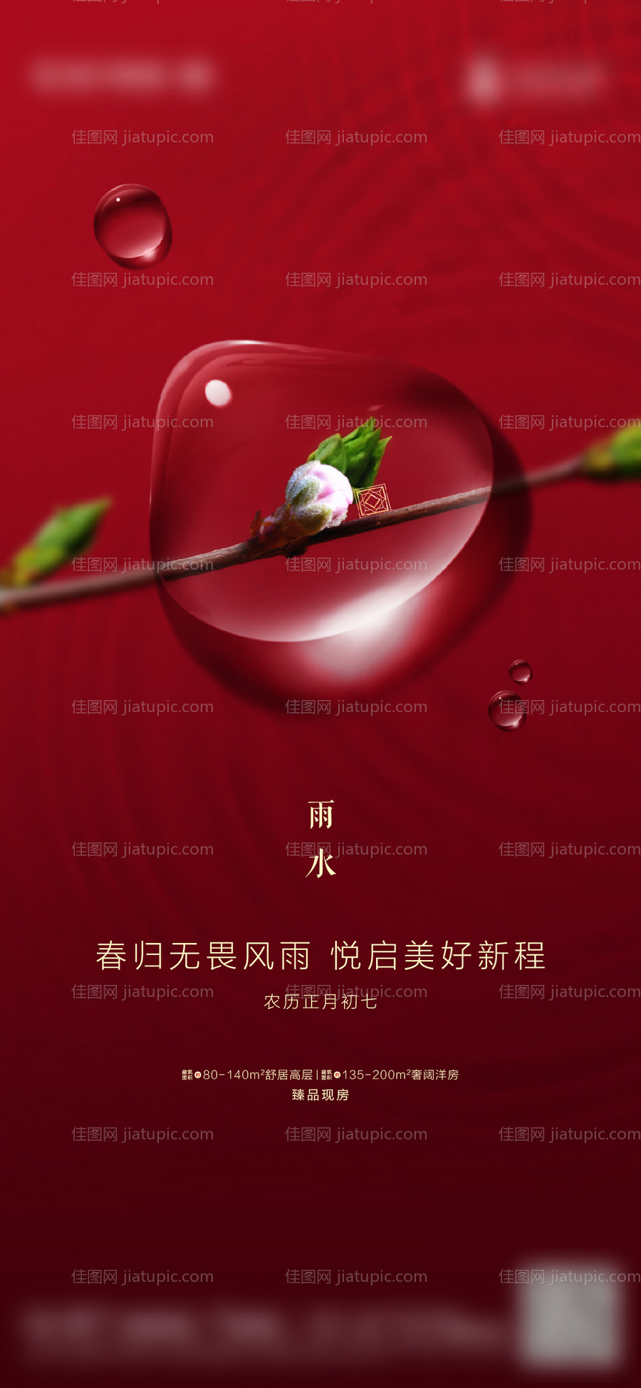 雨水节气海报-源文件