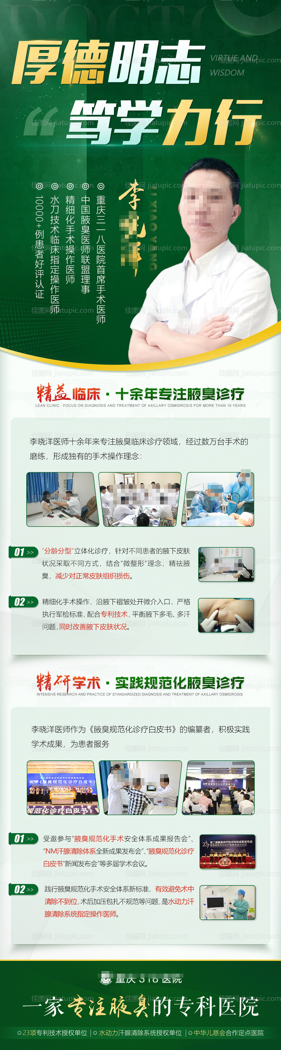 专家医生个人介绍医疗海报绿色-源文件